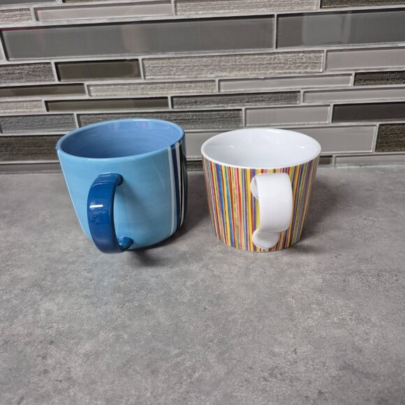 2008 Starbucks Striped Coffee Mugs Cups - Picture 2 of 9